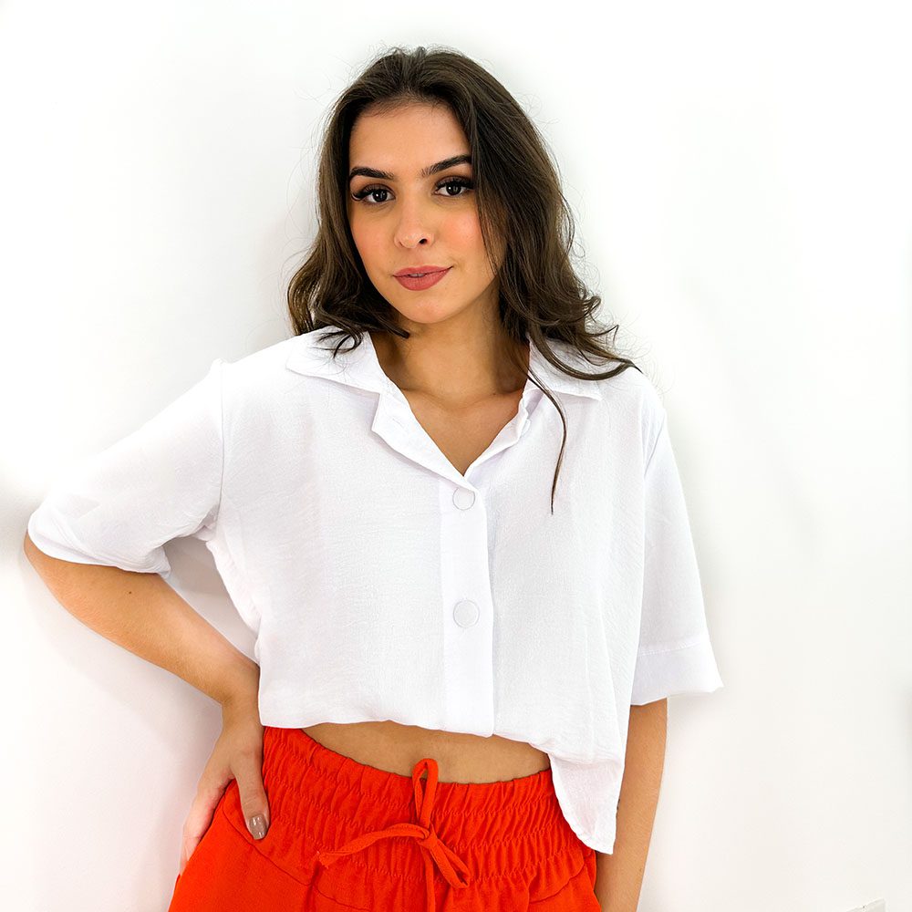 Camisa Cropped Branca Inovar Forever