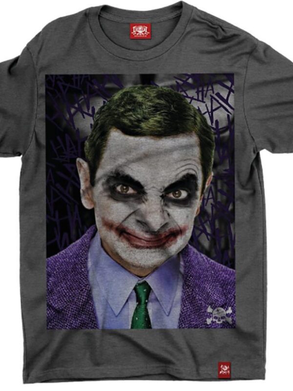 Camiseta Artista Mr. Bean Coringa - PP, Mescla Chumbo