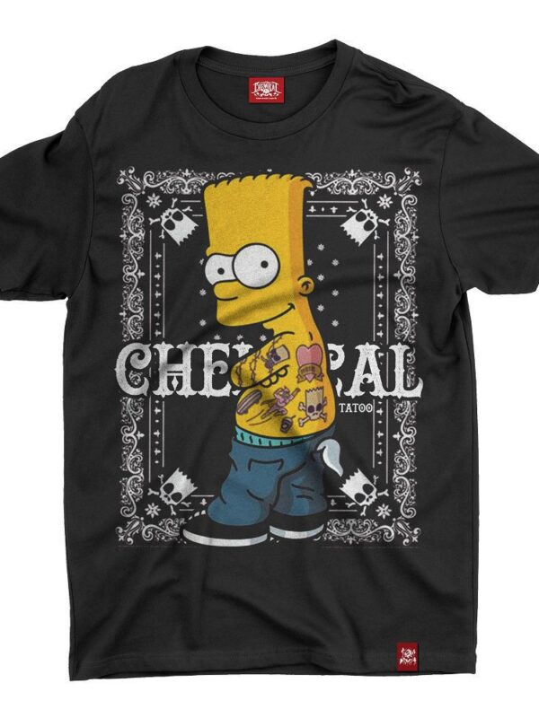 Camiseta Anime Bart Simpsons - PP, Preta
