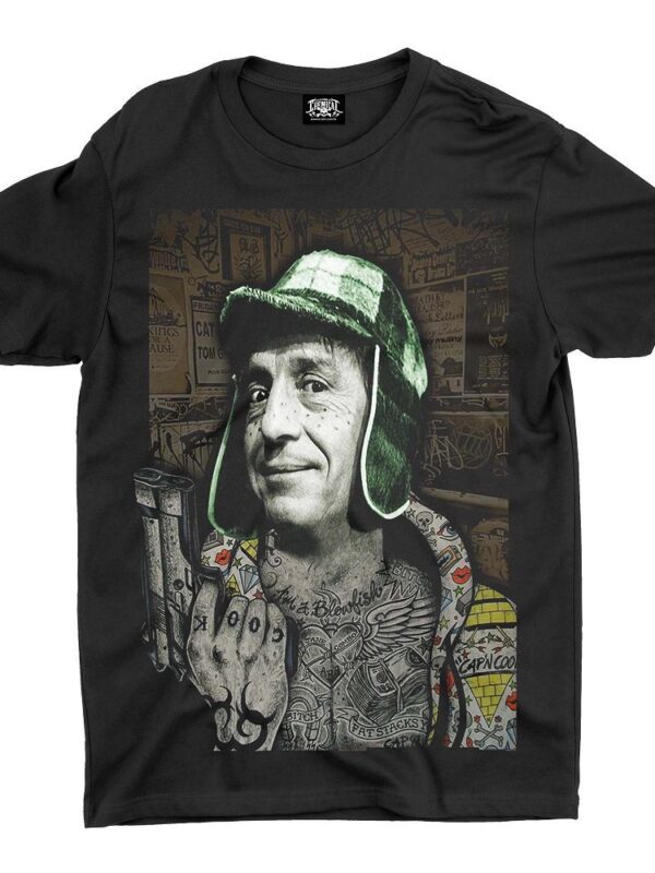 Camiseta Anime Chaves Criminal - PP, Preta