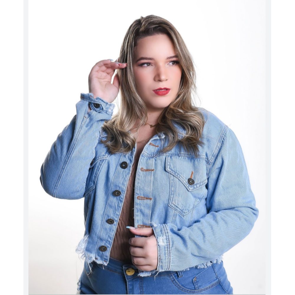 Jaqueta Jeans Feminina Destroyed