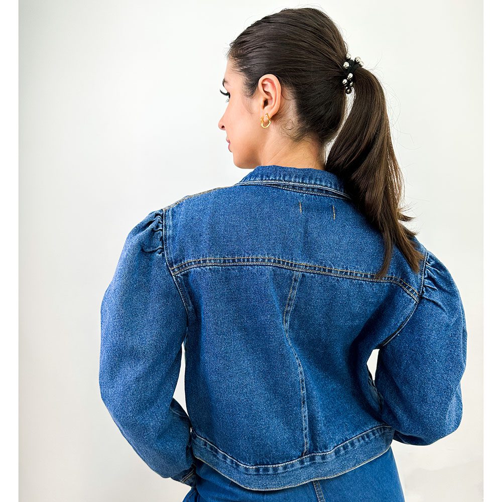 Jaqueta Jeans Manga Princesa