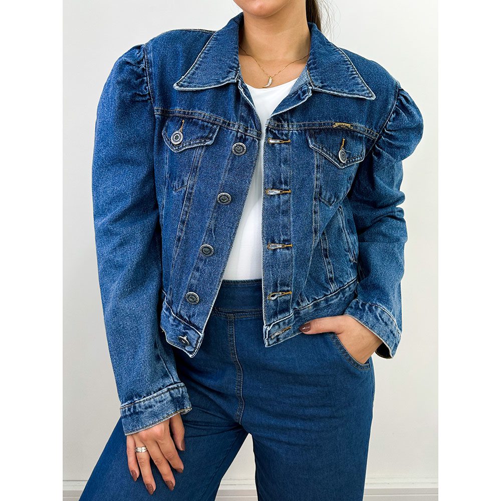 Jaqueta Jeans Manga Princesa