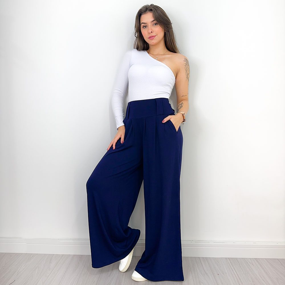 Pantalona store azul marinho