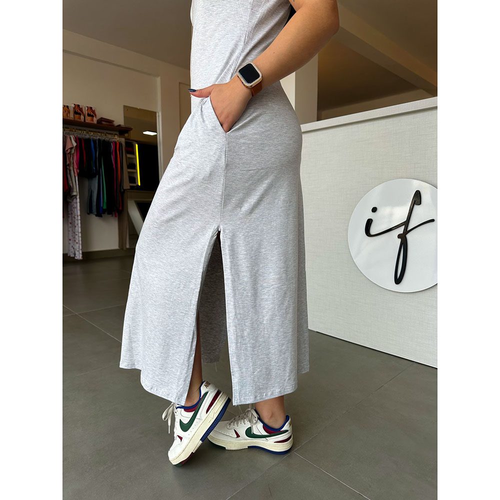 Vestido Grécia Cinza Mescla