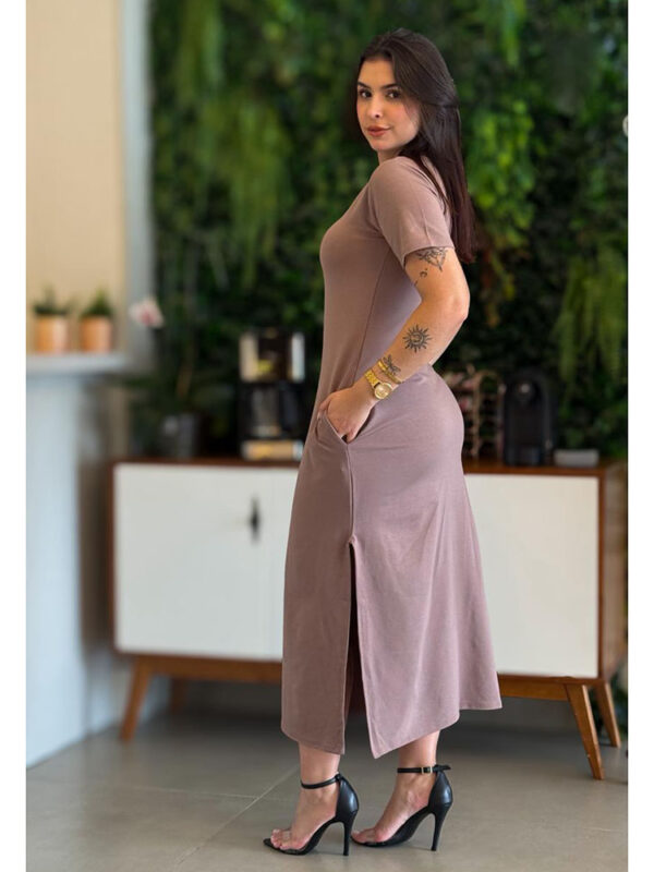 Vestido C/ Manga Moletinho Cappuccino