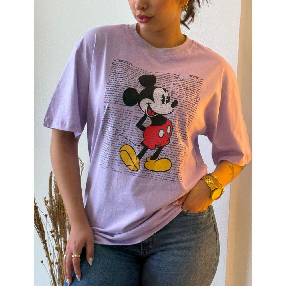Camiseta Mickey Jornal Roxo