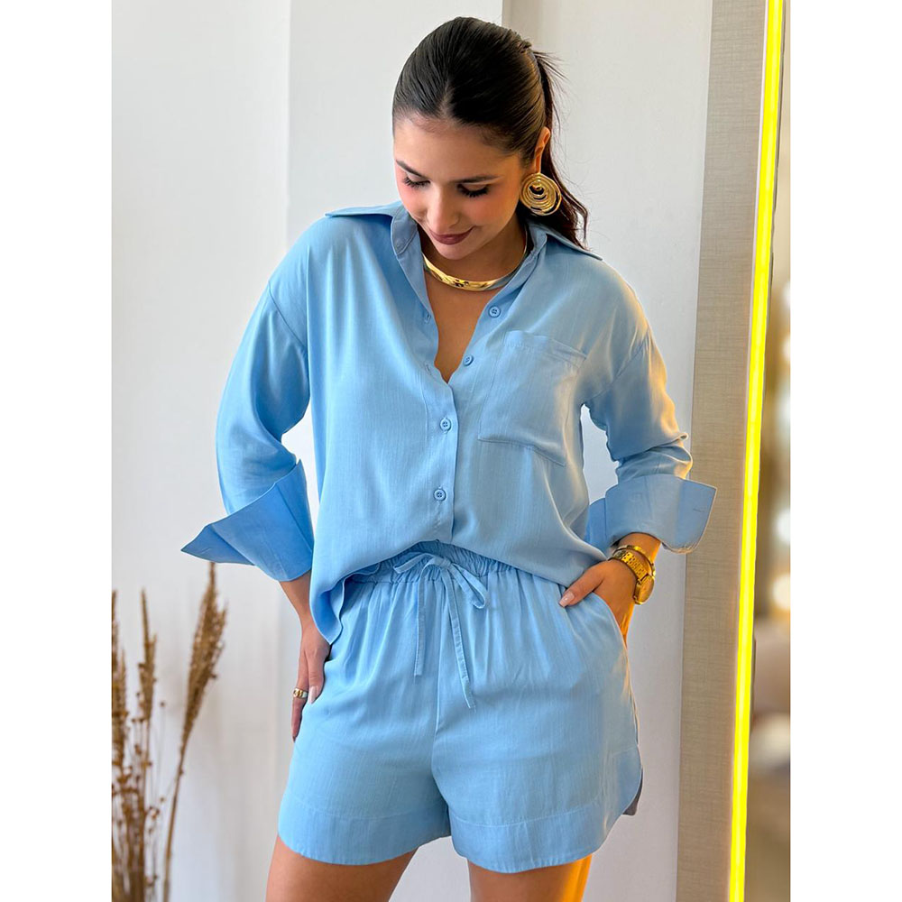 Conjunto Viscolinho Azul Claro