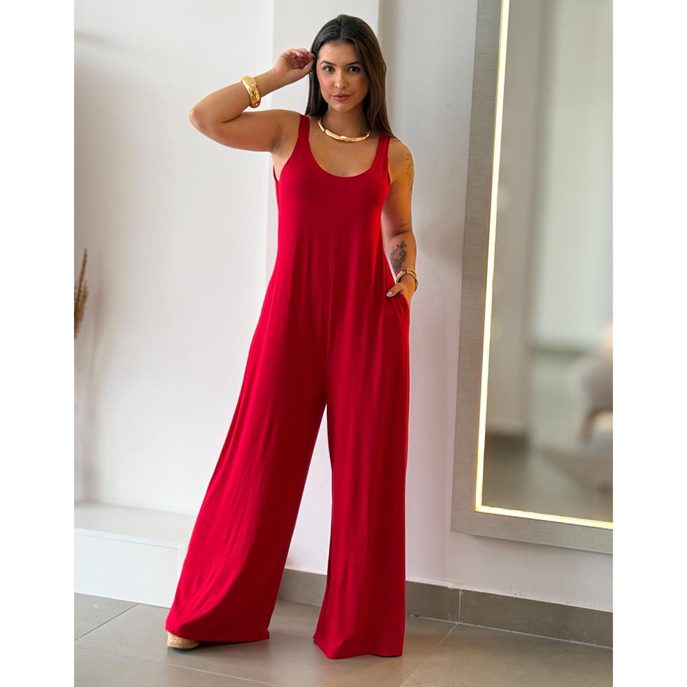 Macacão Viscolycra Vermelho