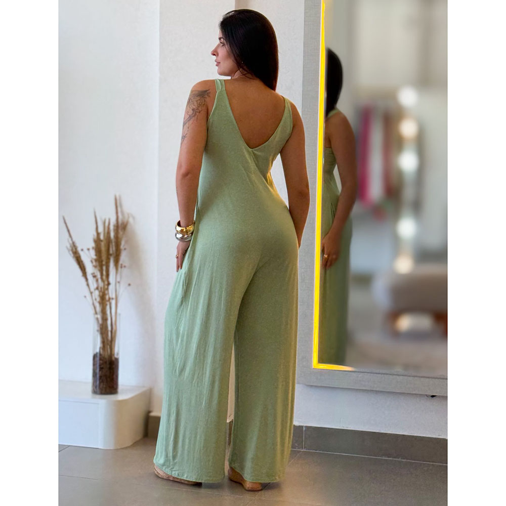 Macacão Viscolycra Verde Água