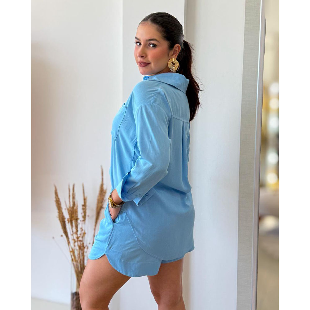 Conjunto Viscolinho Azul Claro