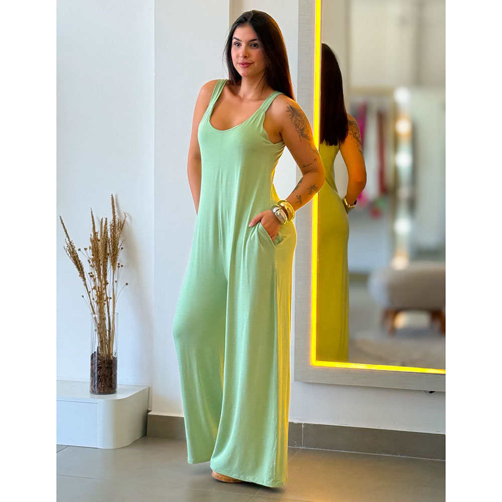 Macacão Viscolycra Verde Água