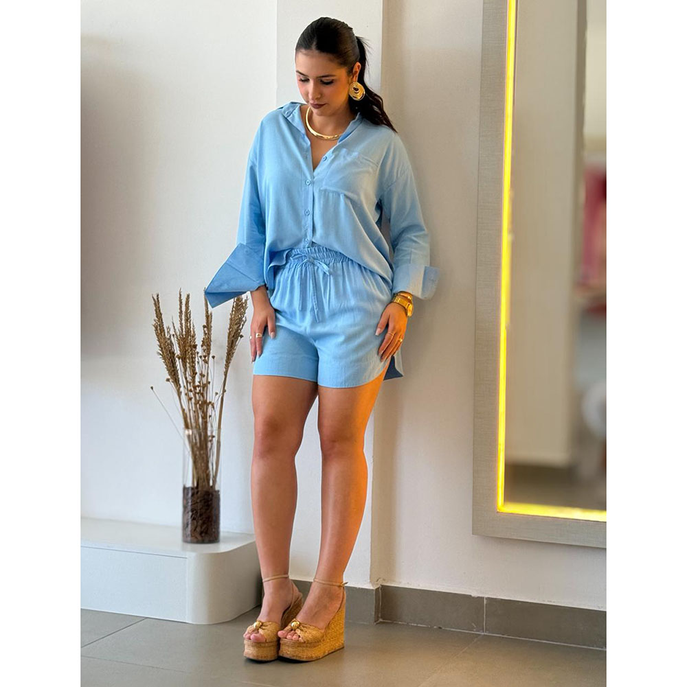 Conjunto Viscolinho Azul Claro