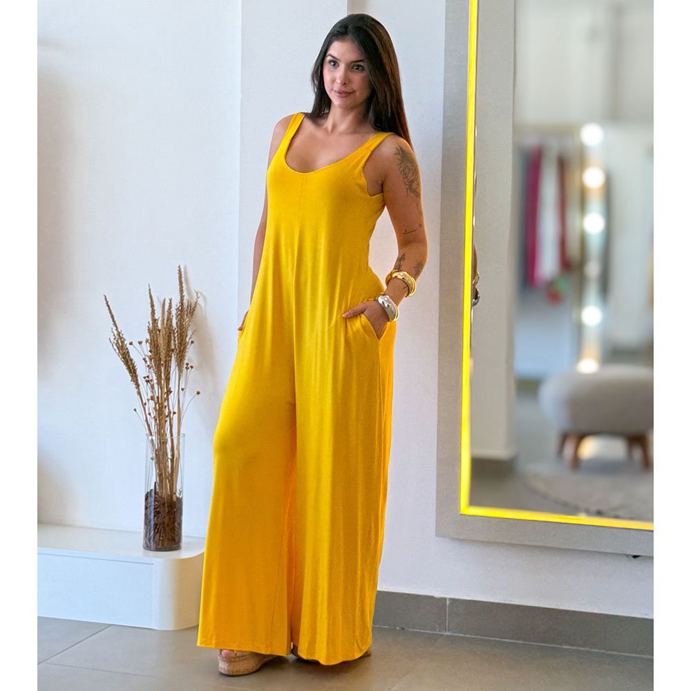 Macacão Viscolycra Amarelo