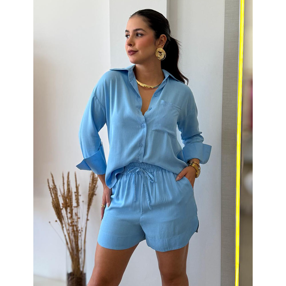 Conjunto Viscolinho Azul Claro