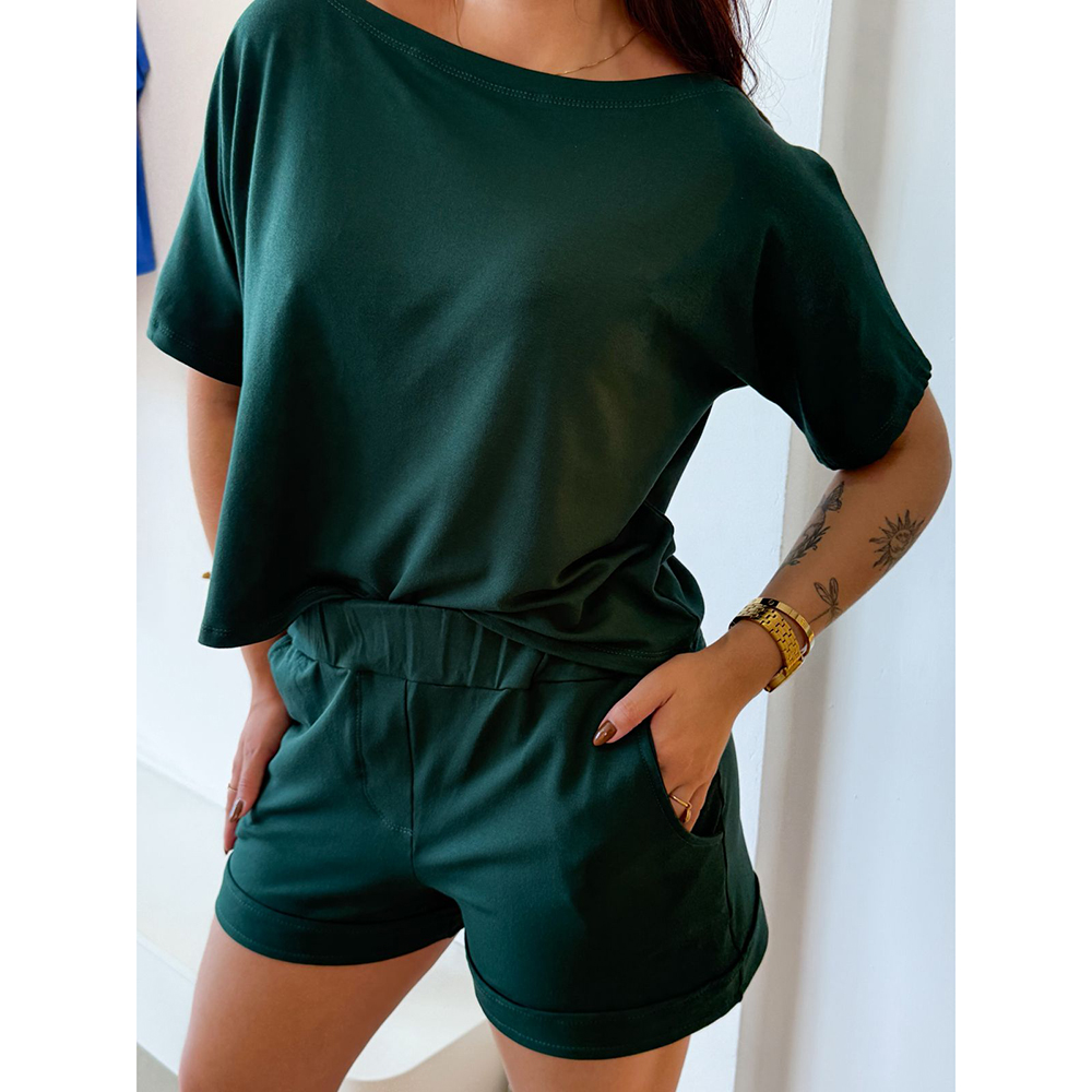 Conjunto Moletinho Short Verde Musgo