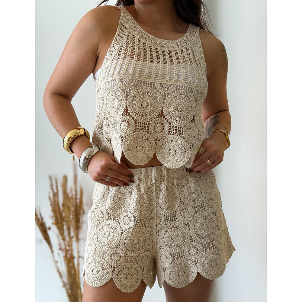 Conjunto Crochê Nude