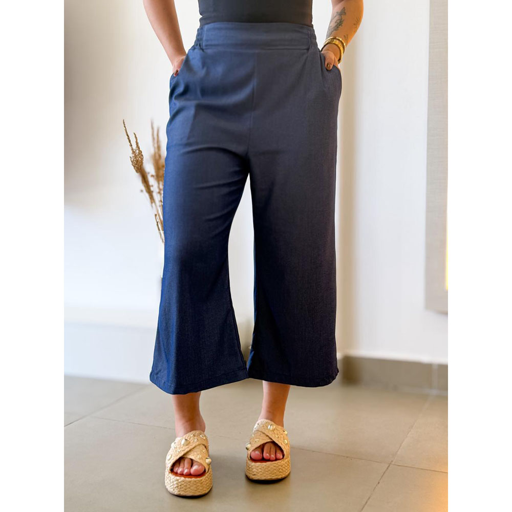Calça Pantacourt Jeans