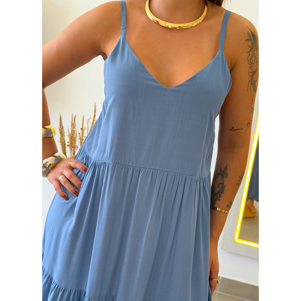 Vestido Longuete Azul Claro
