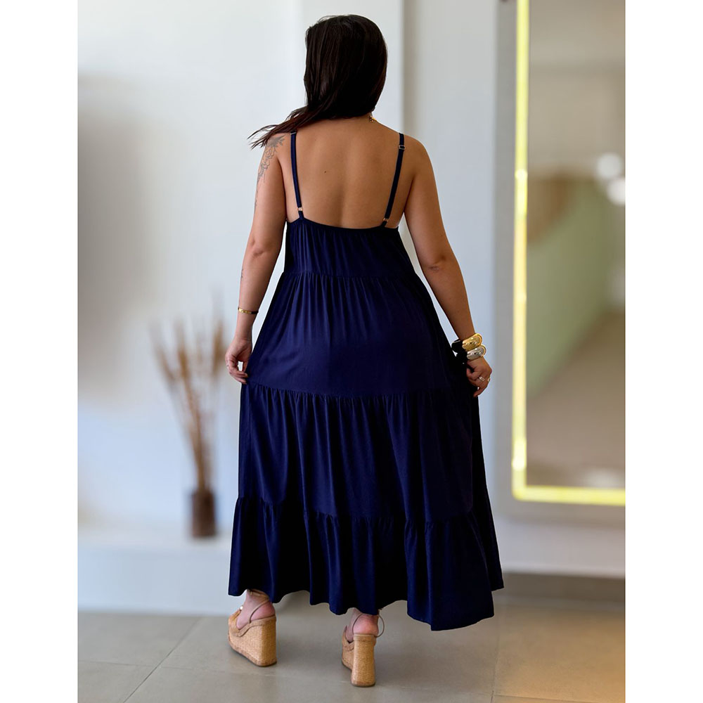 Vestido Longuete Azul Marinho