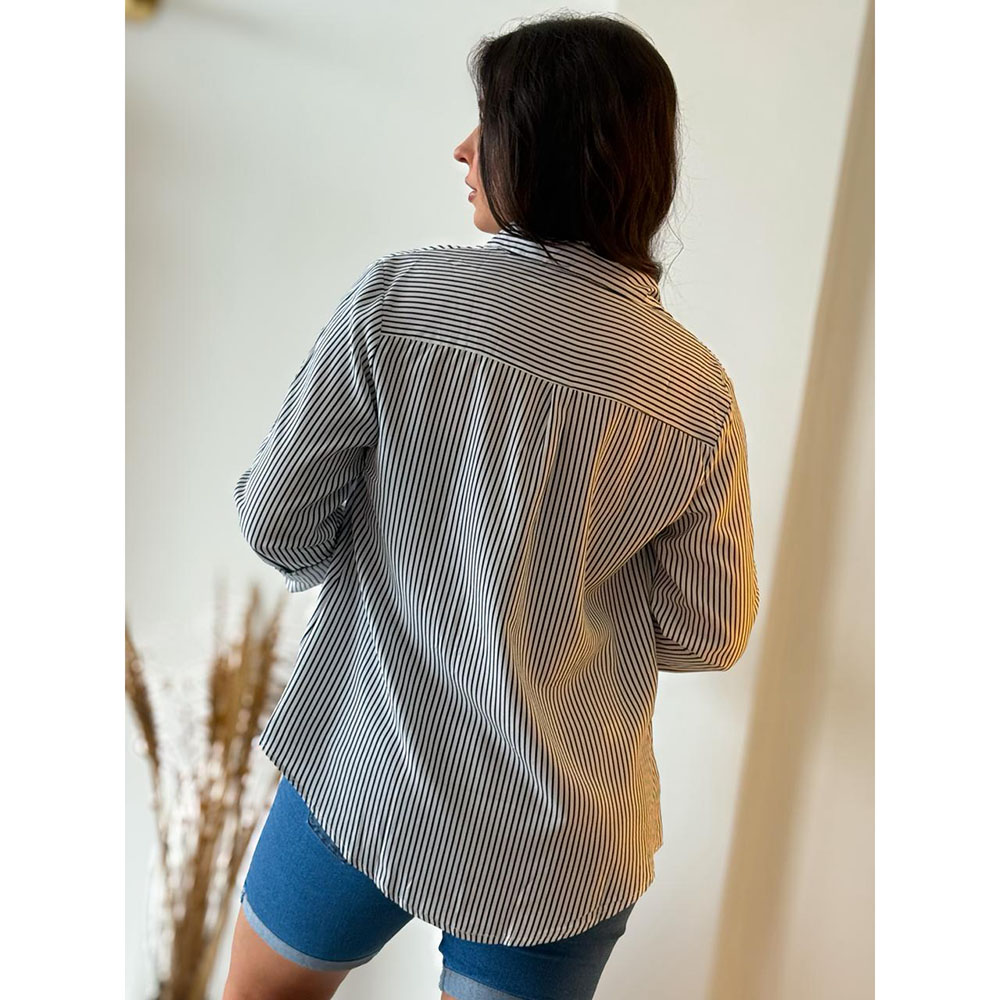 Camisa Listra Azul Marinho