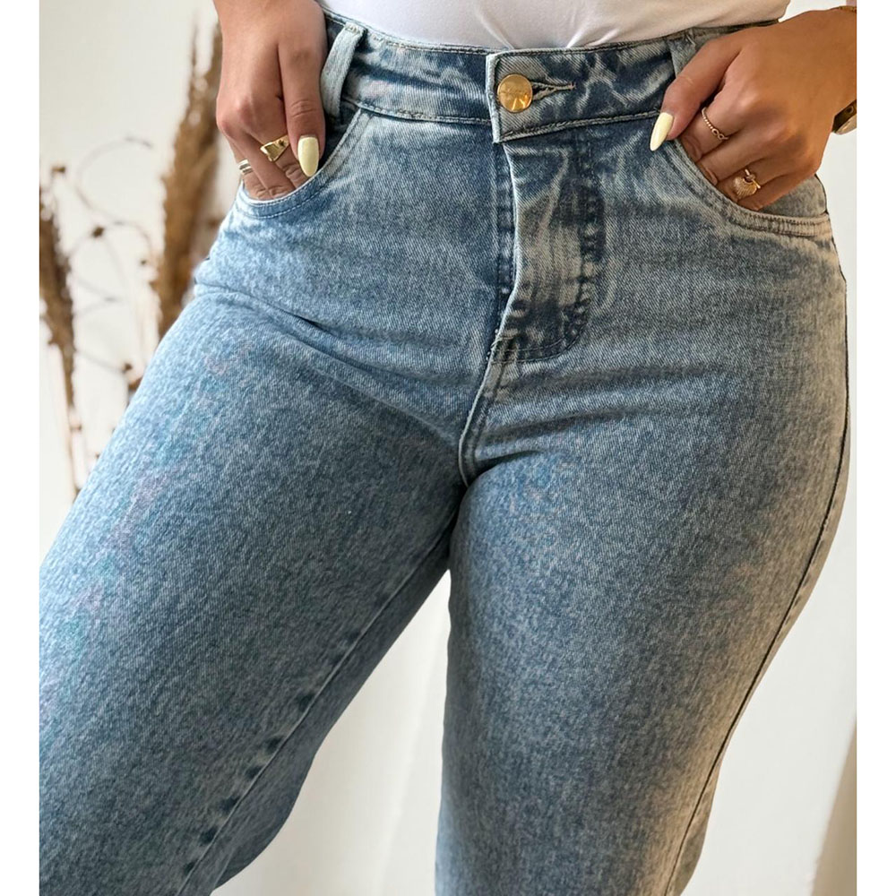 Calça Jeans Pantalona Clara