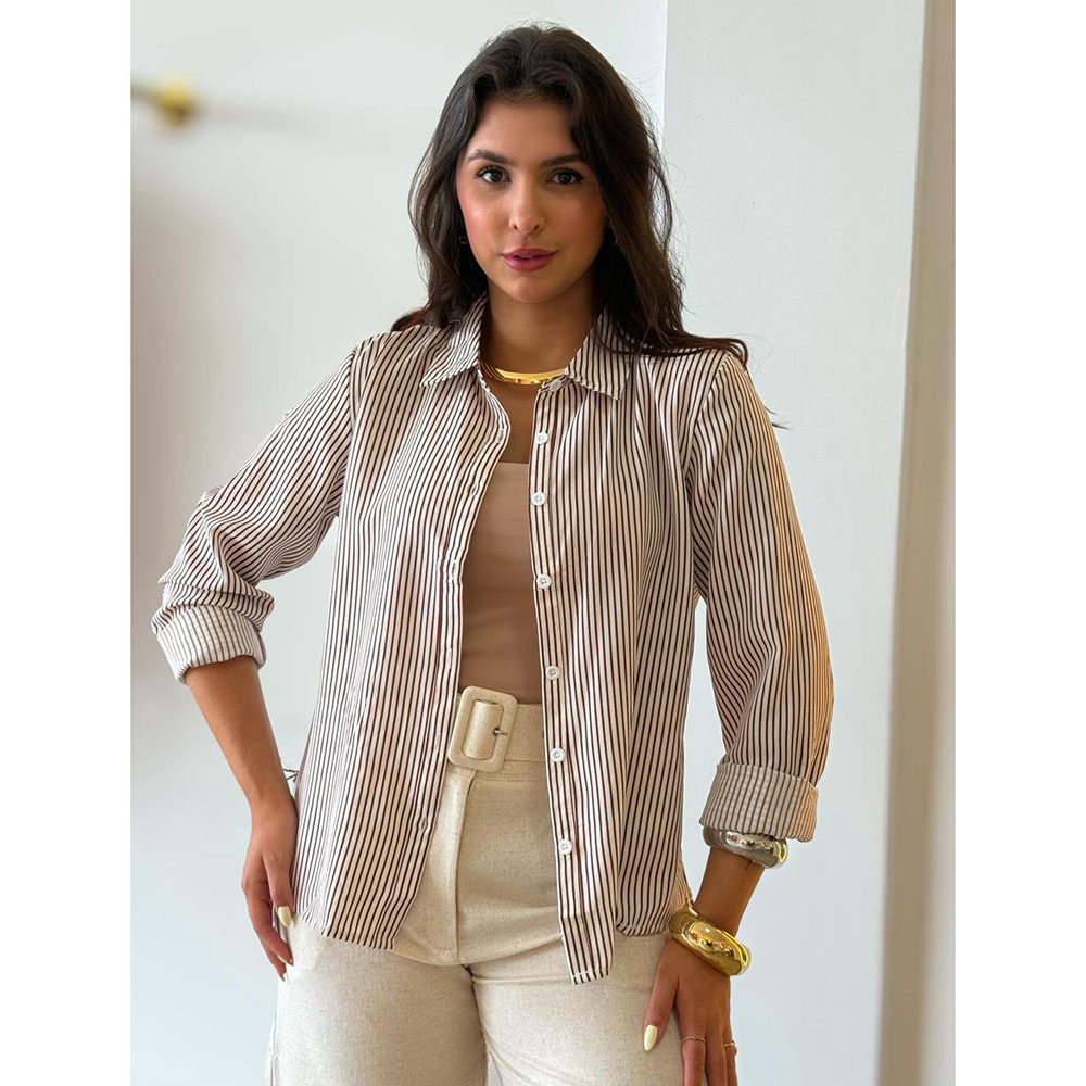 Camisa Listra Marrom