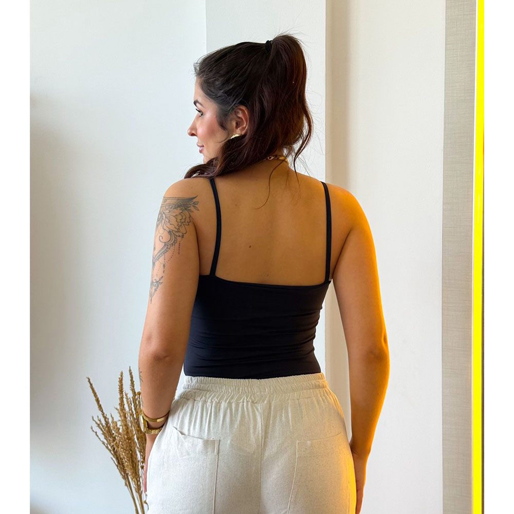 Regata Com Bojo Poliamida Preto