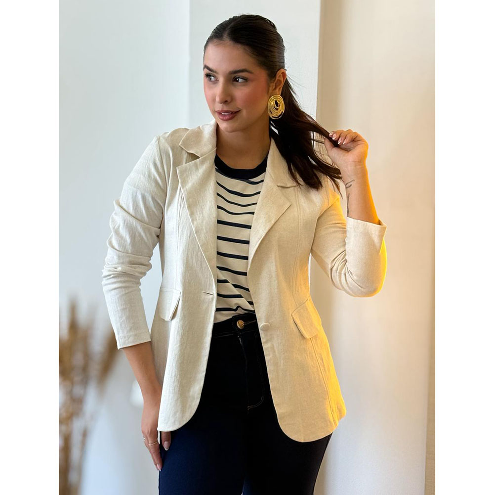 Blazer Linho Importado Cru