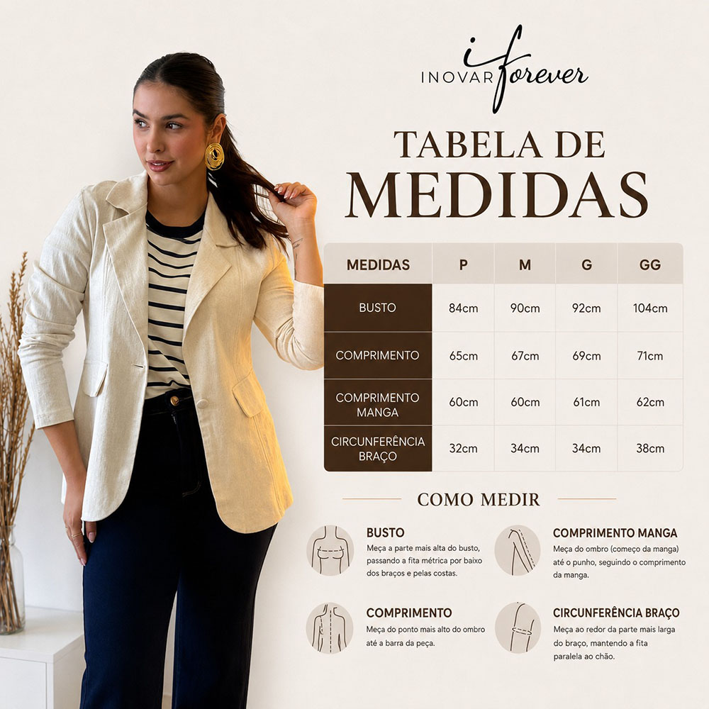 Blazer Linho Importado Cru