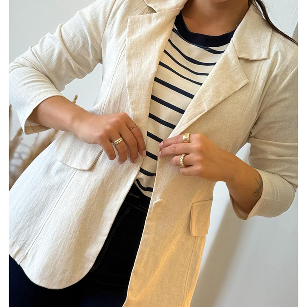 Blazer Linho Importado Cru