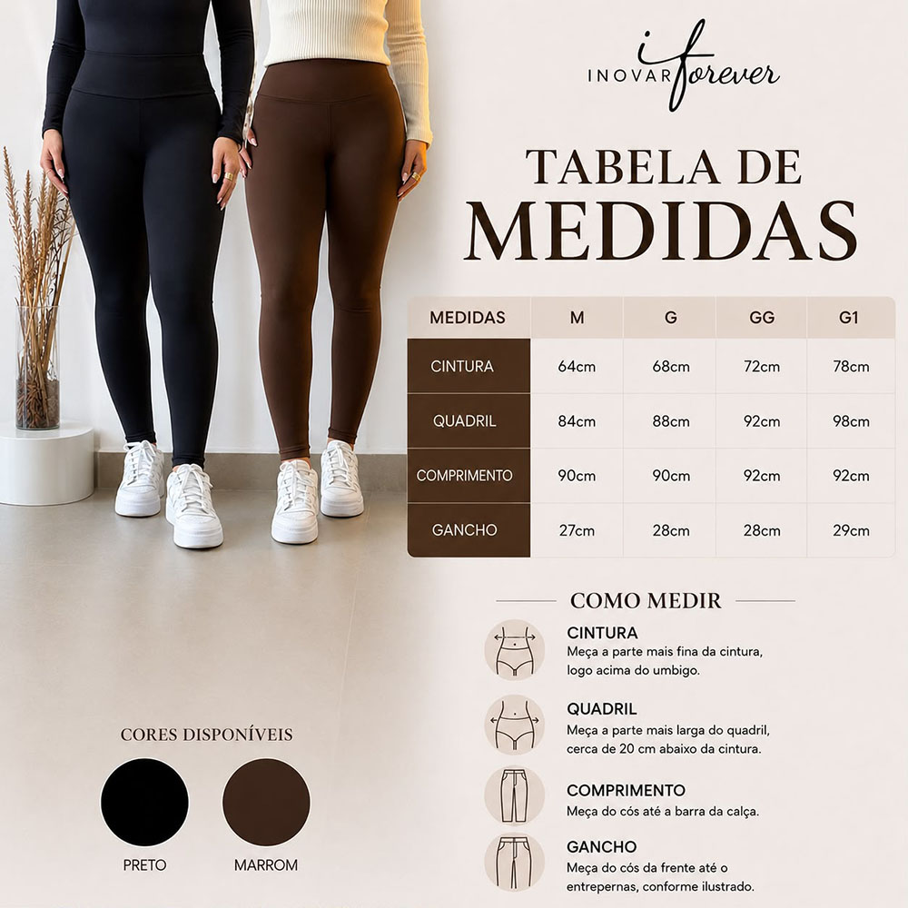 Calça Legging Basica Blackout Preta