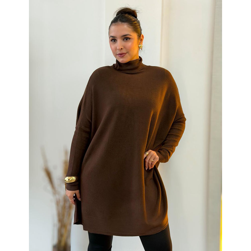 Poncho Modal Amplo Marrom