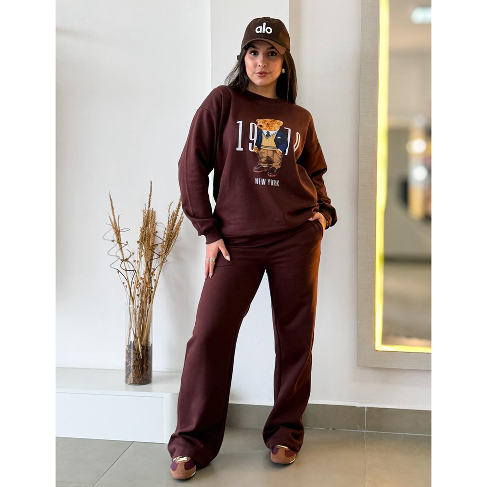 Conjunto Moletom Urso 1979 Marrom