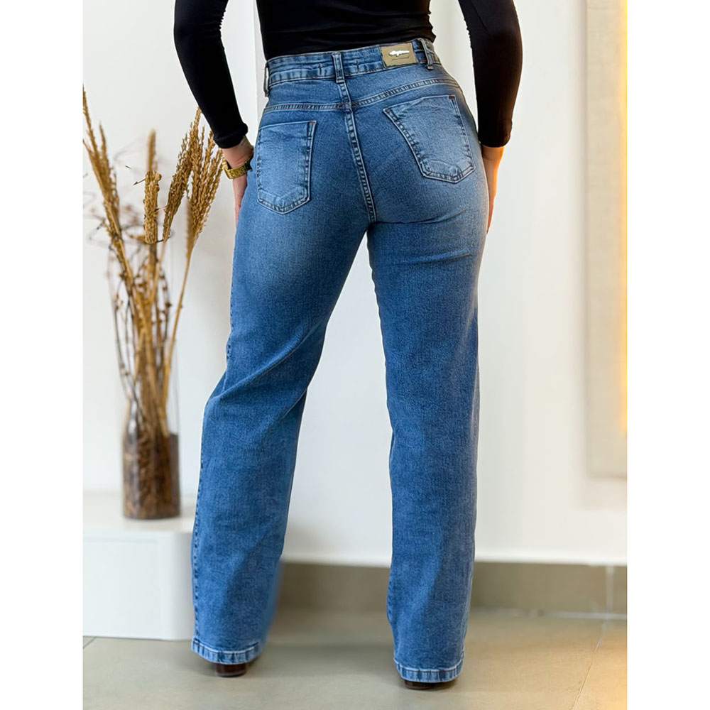 Calça Jeans Pantalona Tradicional