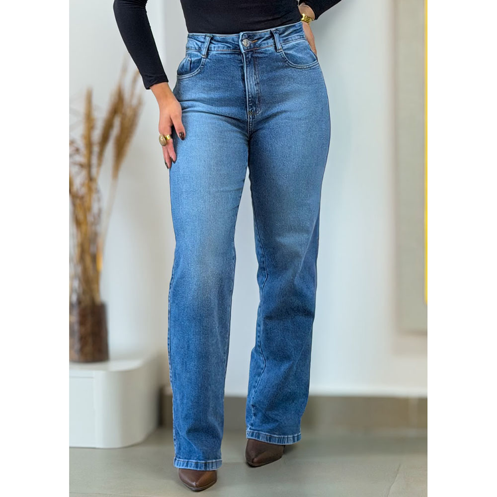 Calça Jeans Pantalona Tradicional
