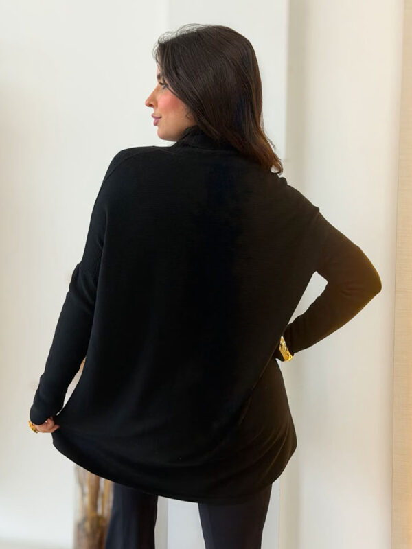 Poncho Modal Canelado Preto