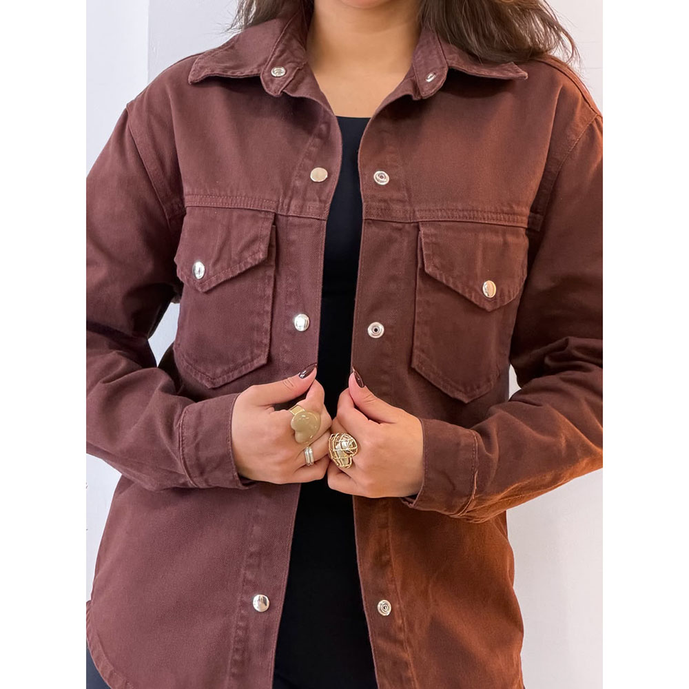 Camisa Jeans Marrom