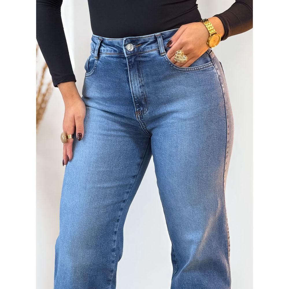 Calça Jeans Pantalona Tradicional