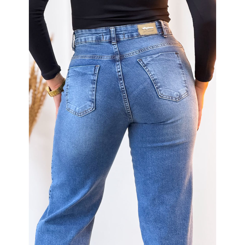Calça Jeans Pantalona Tradicional