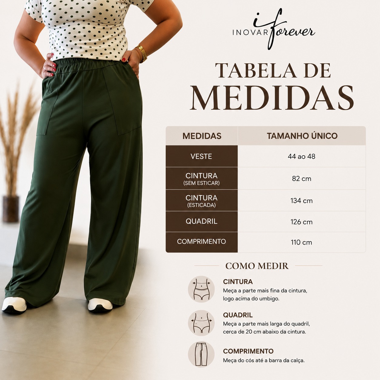 Calça Pantalona Viscolycra Verde