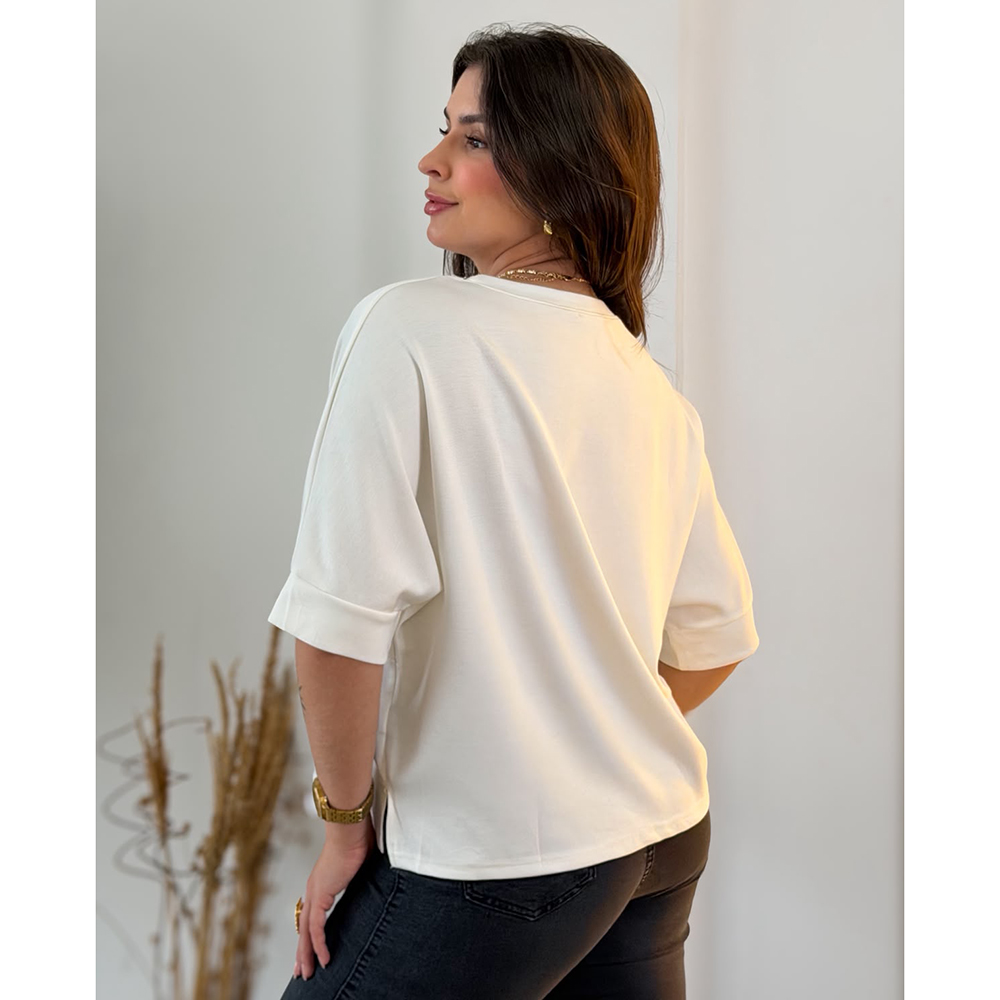 Blusa Over Pedraria Off