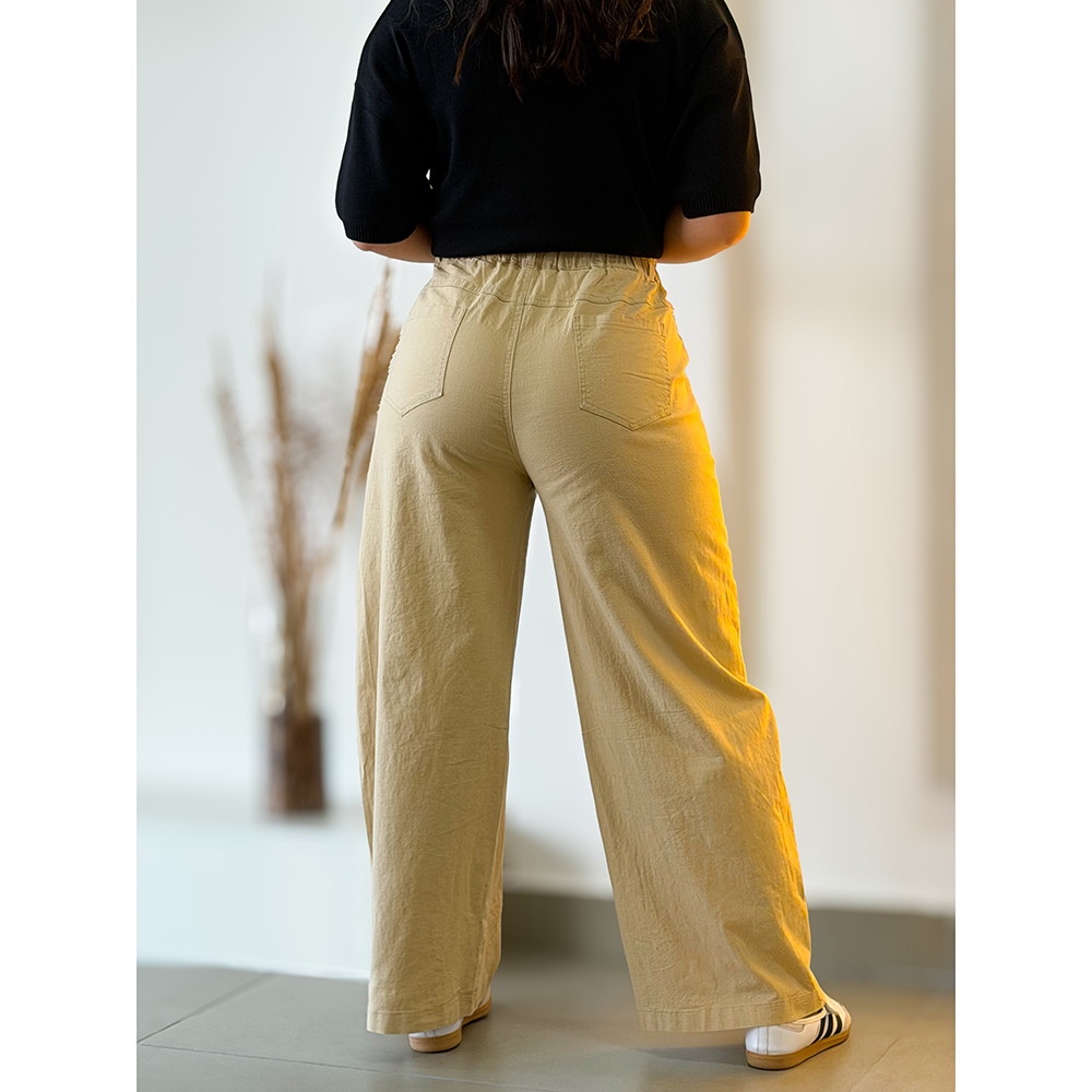 Calça Balloon Linho Importado Nude