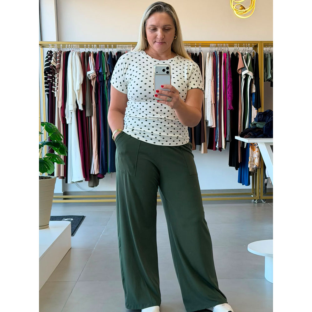 Calça Pantalona Viscolycra Verde