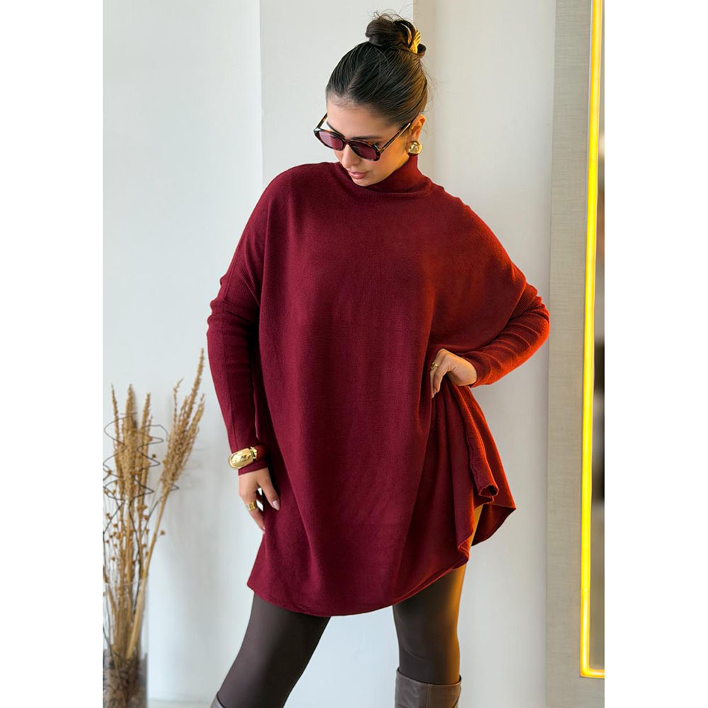 Poncho Modal Amplo Marsala