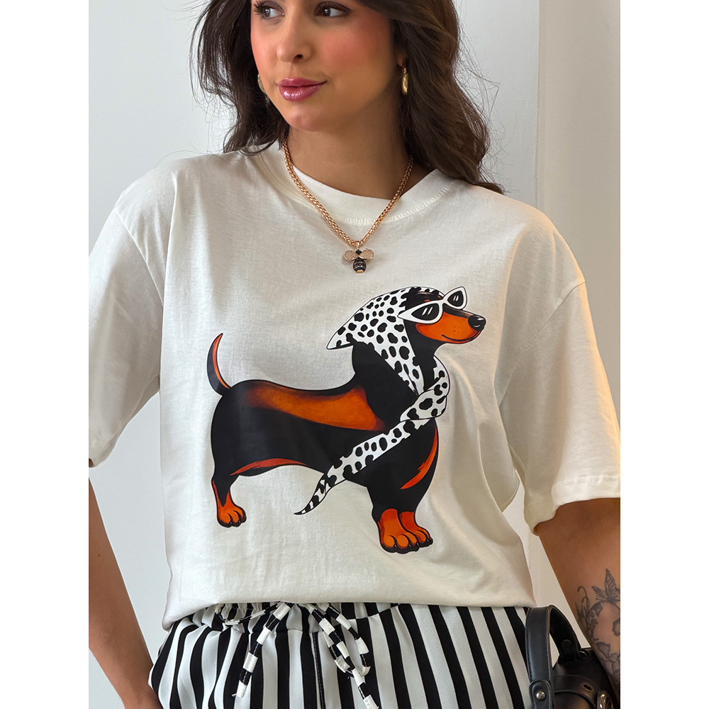 Camiseta Estampa Dog Lenço