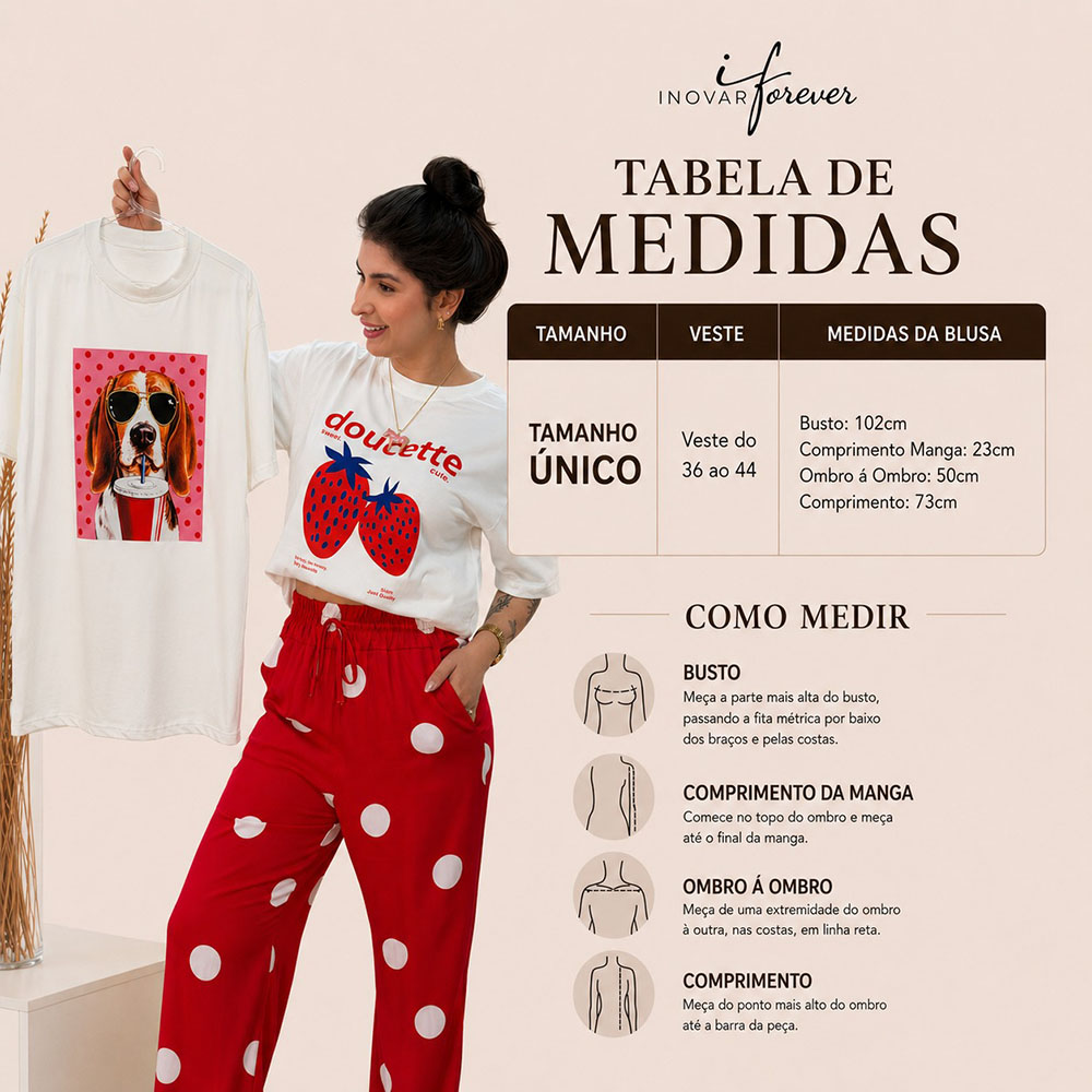 Camiseta Estampa Dog Óculos Poá