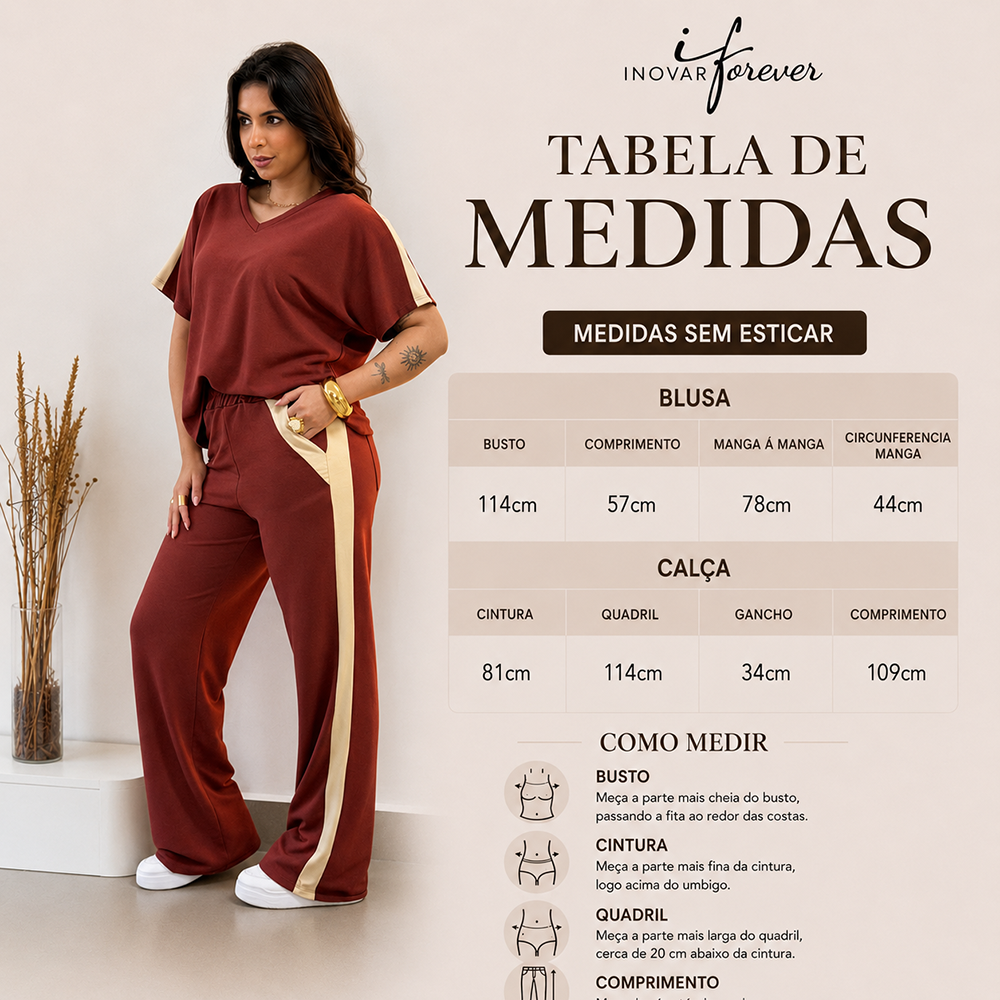 Conjunto Decote V Canela