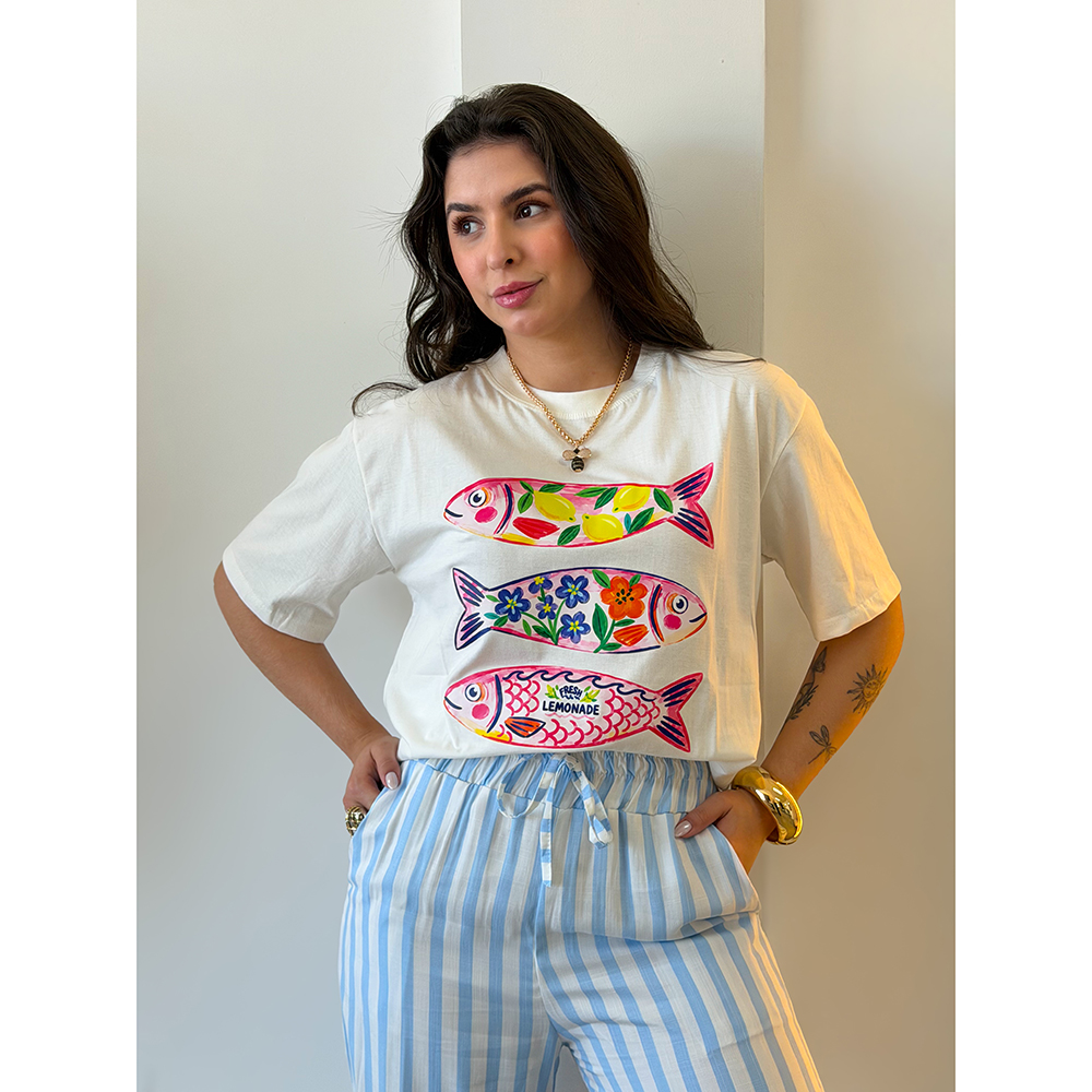 Camiseta Estampa Peixes
