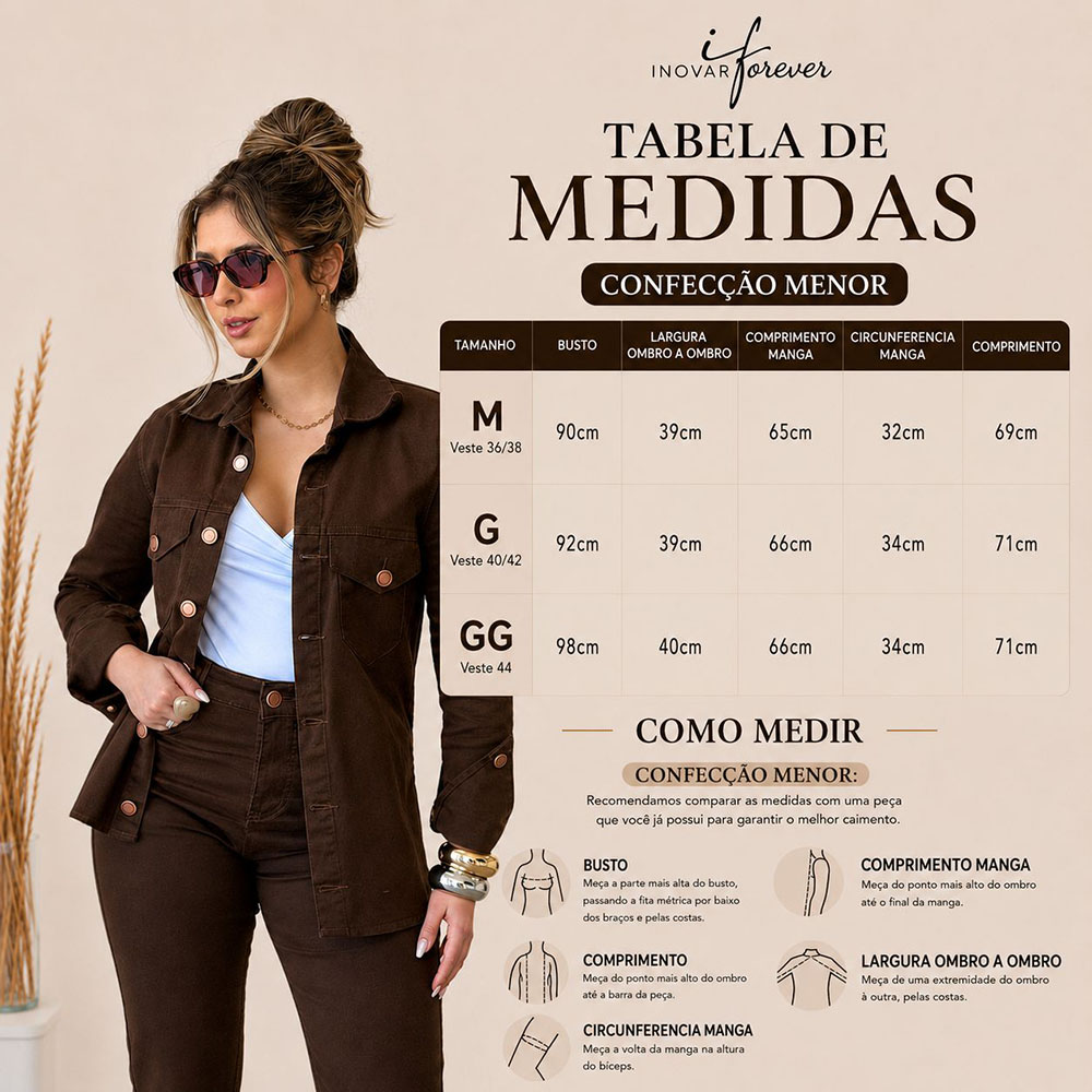 Camisa Jeans Marrom